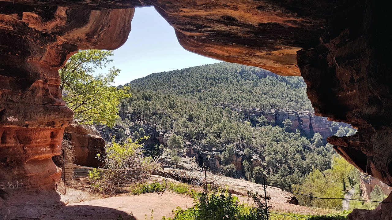 Barranco de la Hoz and the beautiful nameless cave in the Alto Tajo Natural Park Guadalajara Spain