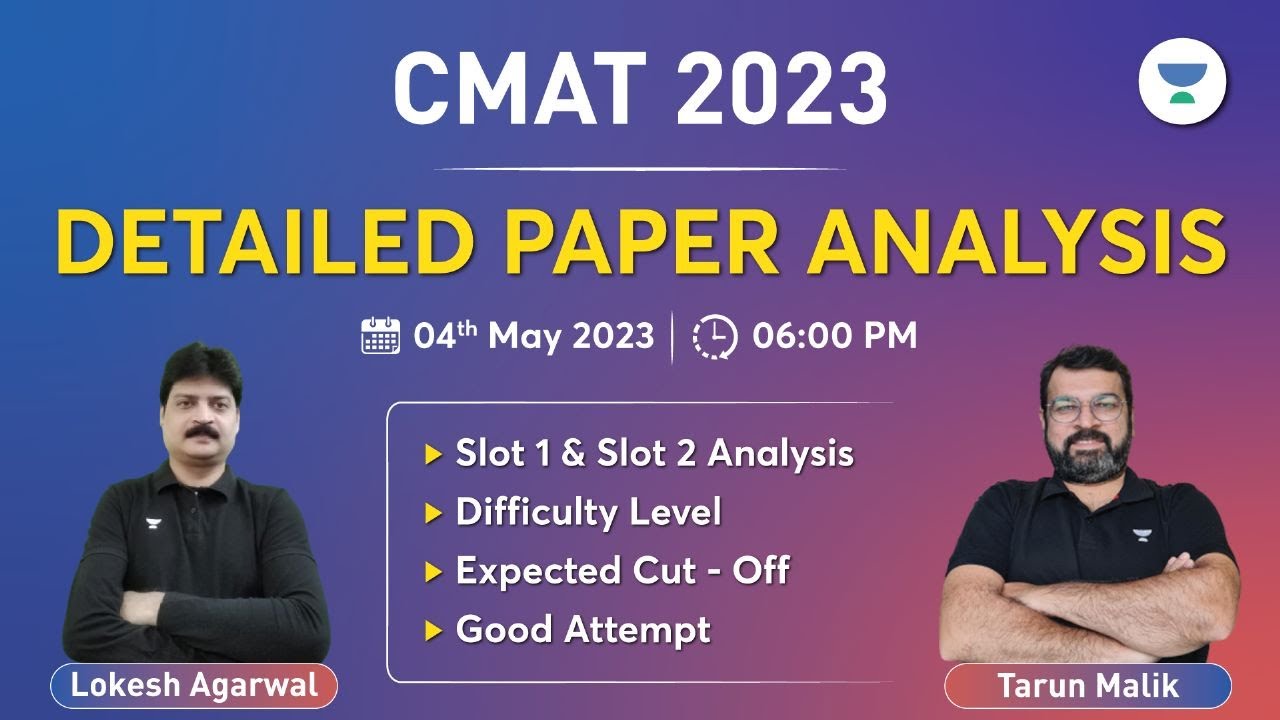CMAT 2023 | Detailed Paper Analysis Slot-1 & Slot-2 | Difficulty Level & Expected Cut-off #jbims