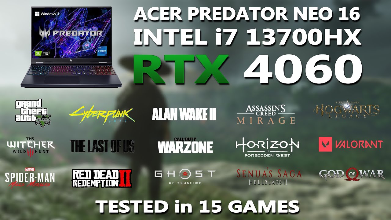 ACER PREDATOR NEO 16 &ndash; test wydajności w grach RTX 4060 + i7 13700HX | Test w 15 grach | 1440P |
