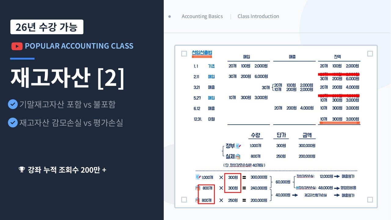 (교안-'더보기'란) 기초회계 9강 - 재고자산 회계처리 2 - 기말재고자산 포함 항목 (선적지 VS 도착지 인도조건) 재고자산 감모손실, 재고자산 평가손실 - (회계원리 9강)