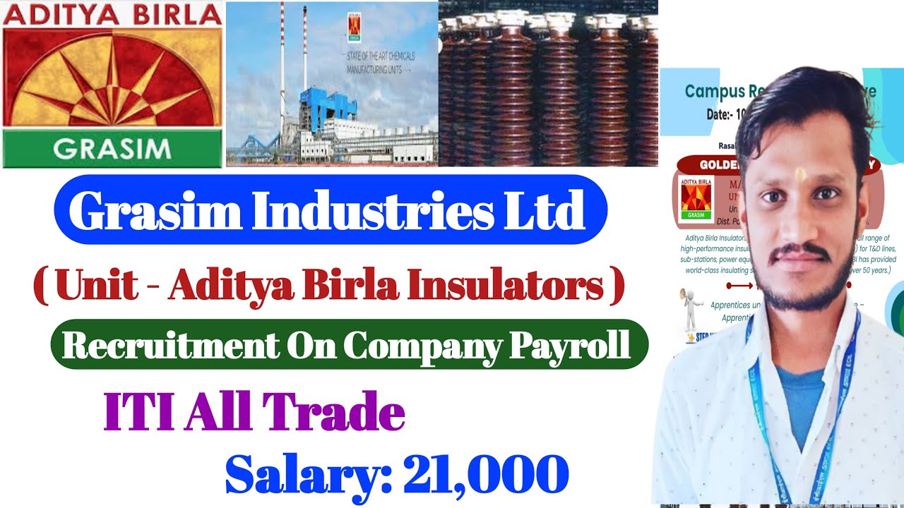 Grasim industries Ltd Recruitment 2026 | ITI All Trade Jobs | ITI Campus Placement | ITI hiring  |