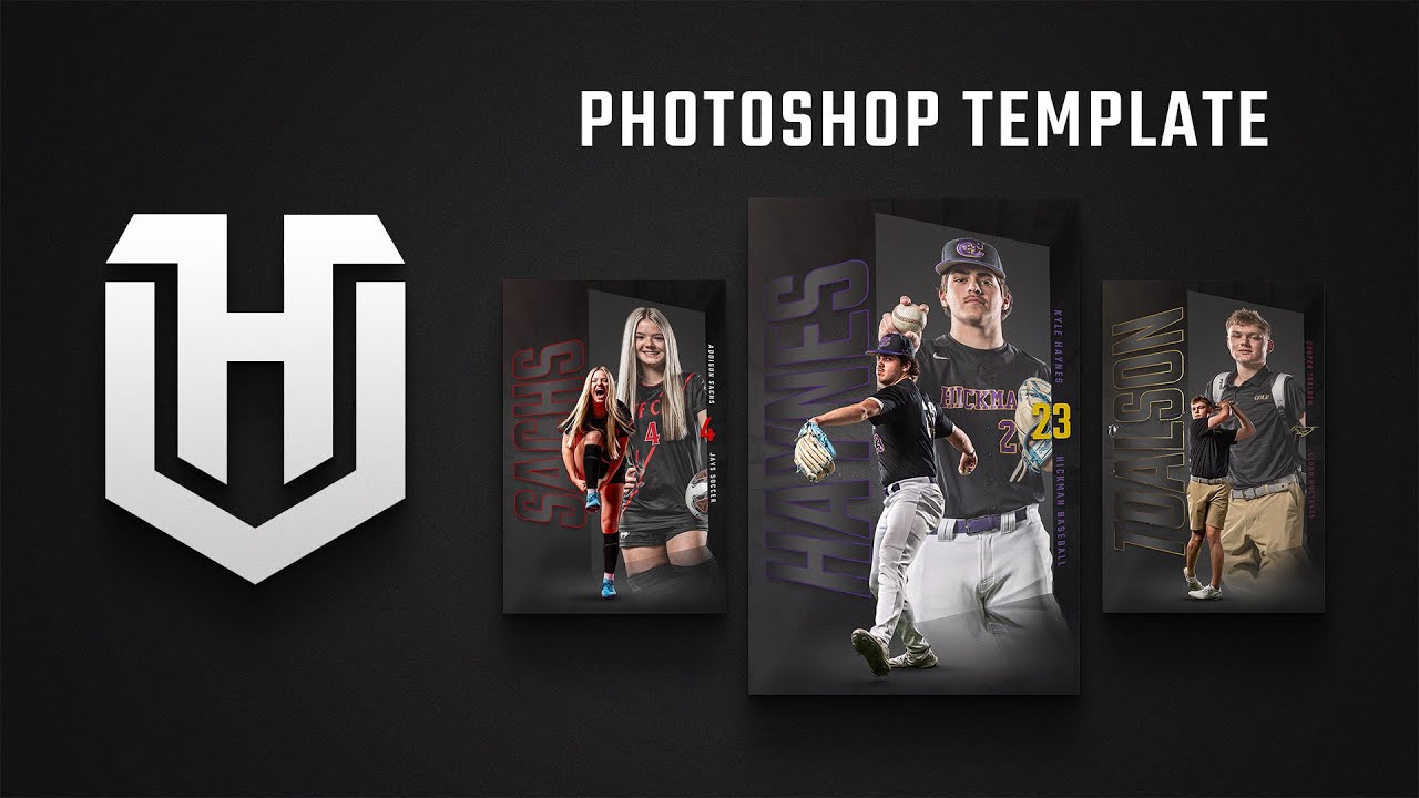 Best Sports Photoshop Templates for 2026 - Senior Banner Design - Slant Dark Mode