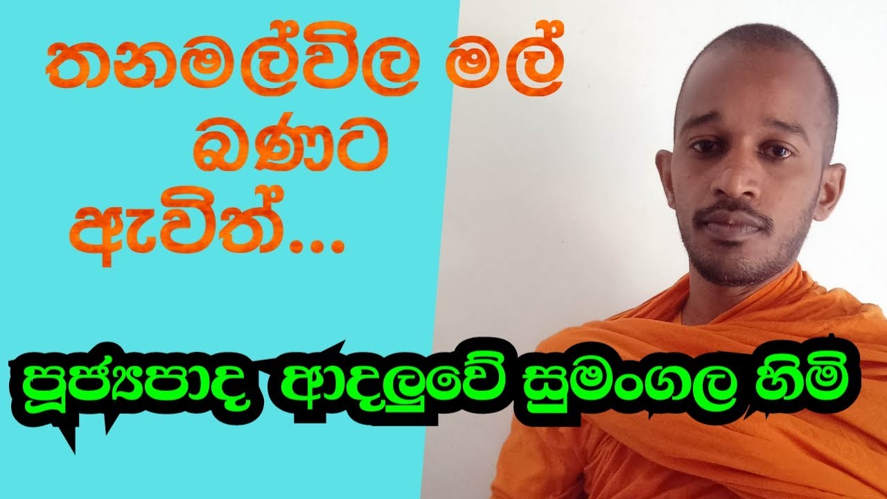 පූජ්&zwj;යපාද ආදලුවේ සුමංගල හිමි  තනමල්විල මල් බණට ඇව්ත්...