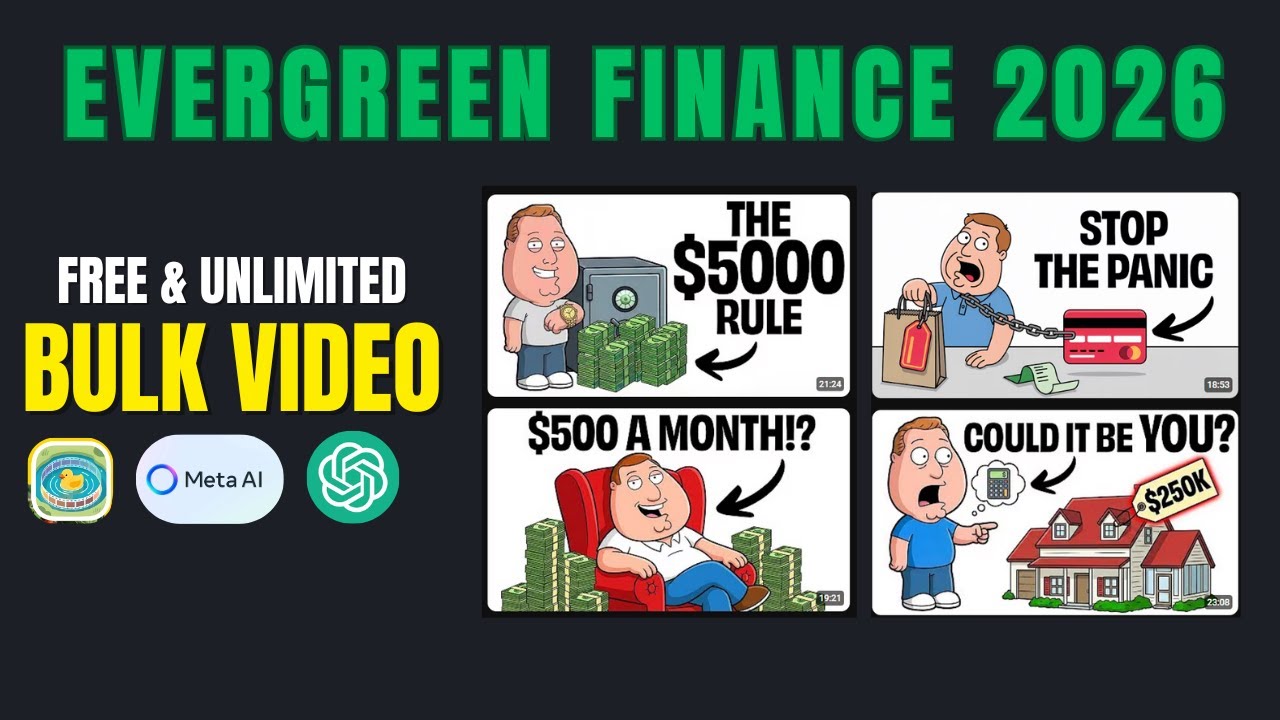 EVERGREEN FINANCE!! Create Unlimited AI EVERGREEN Finance Videos in Bulk | 100% FREE Tools (2026)