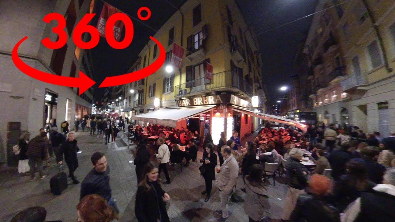 Brera district in Milan by night | 360 VR Experiences & Adventures
