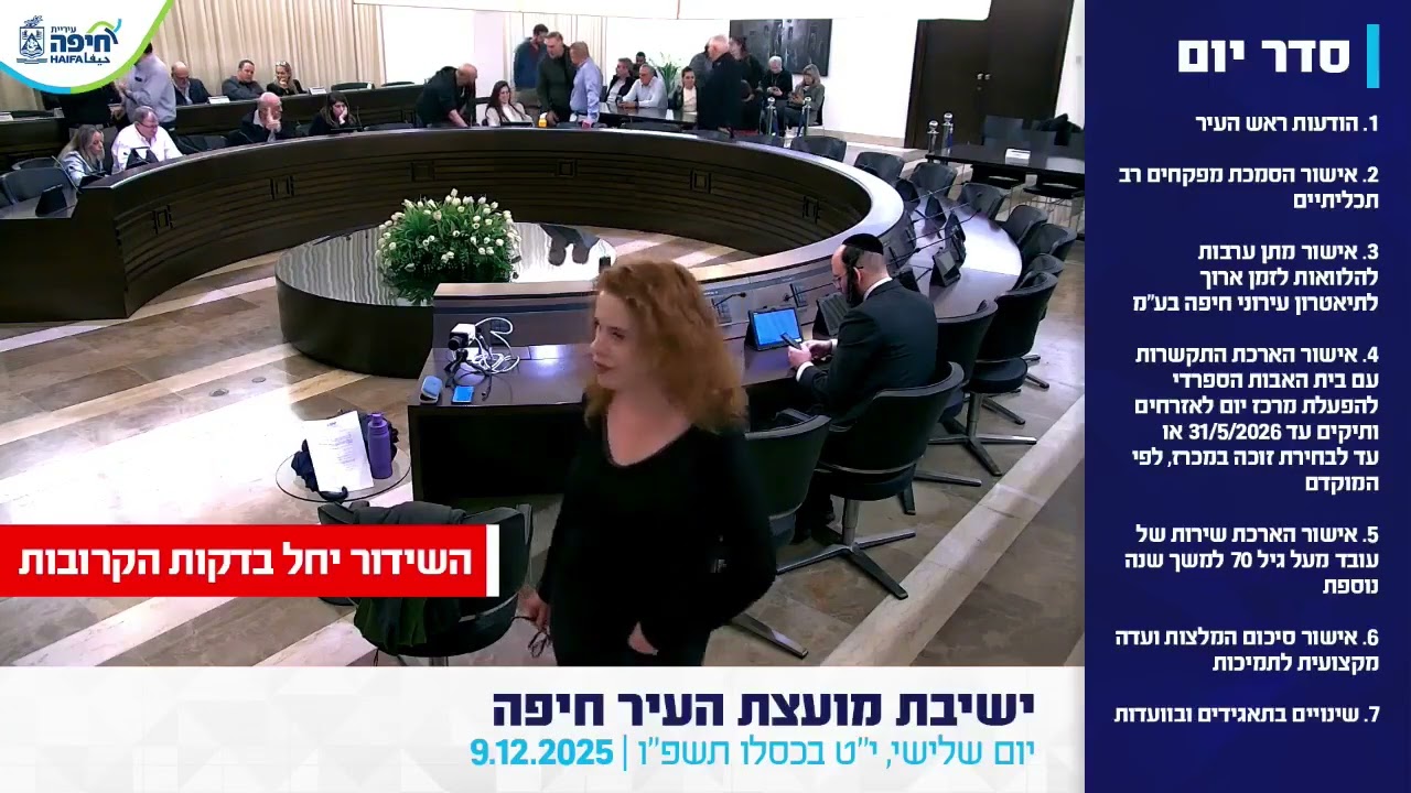 ישיבת מועצת העיר חיפה ומיד בסיומה, מליאת הועדה המקומית לתכנון ובניה חיפה | 9.12.2025