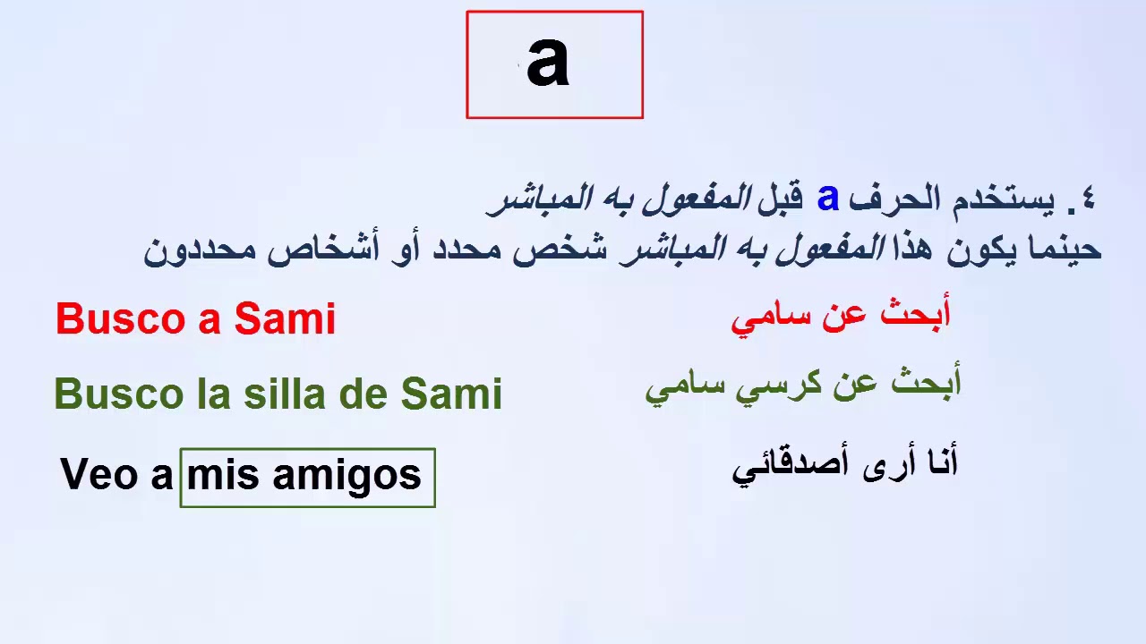 استخدامات مشهورة للحرف الاول في الاسبانية (الدرس 54) الاسبانية من الصفر