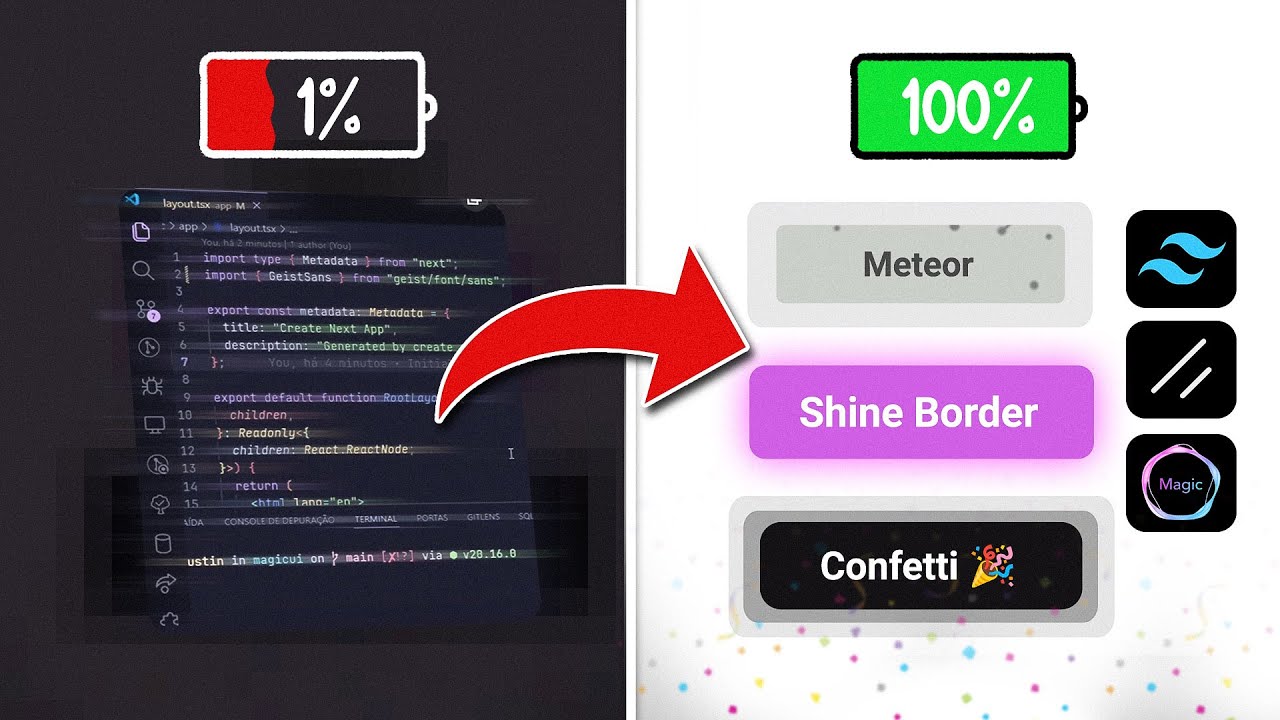 Interfaces Avançadas com Tailwind + ShadcnUI + MagicUI