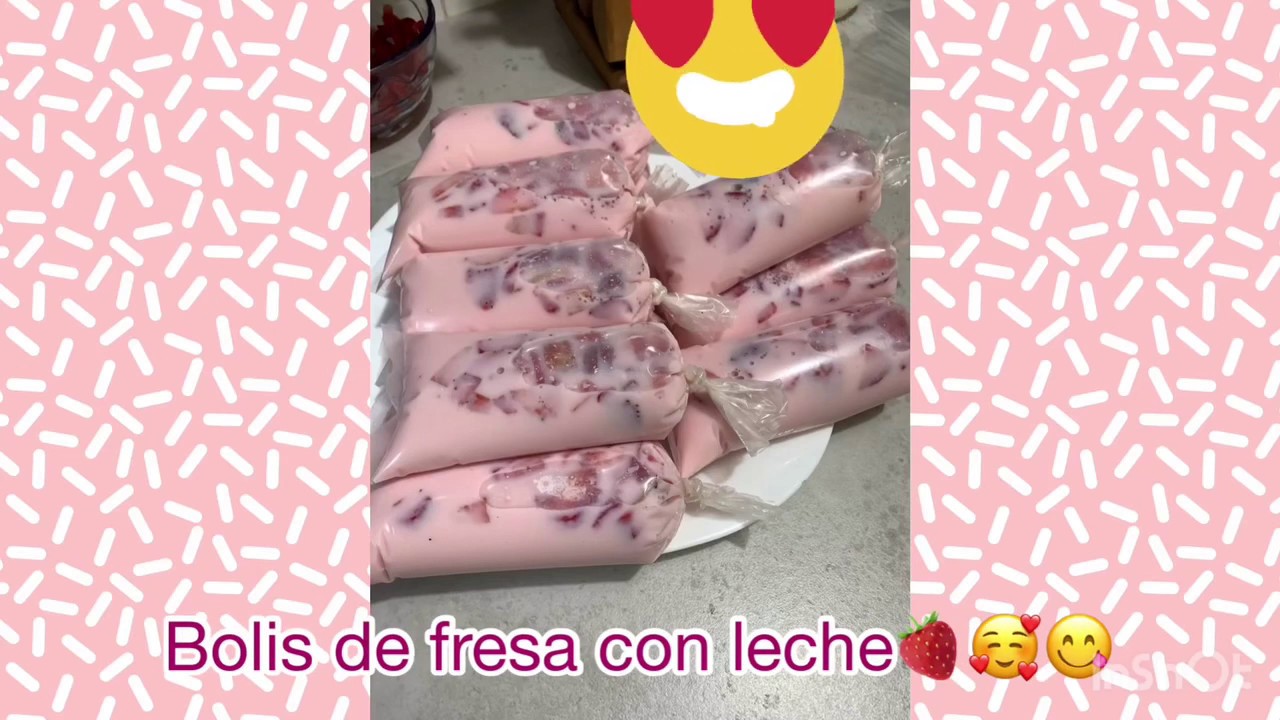 Bolis de Fresa Con Leche deliciosos/ Mazatlan Sinaloa