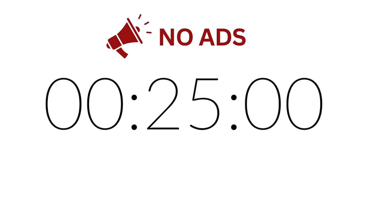 25 Minute Timer Alarm | No ADS | Silence No Music | Soft Alarm