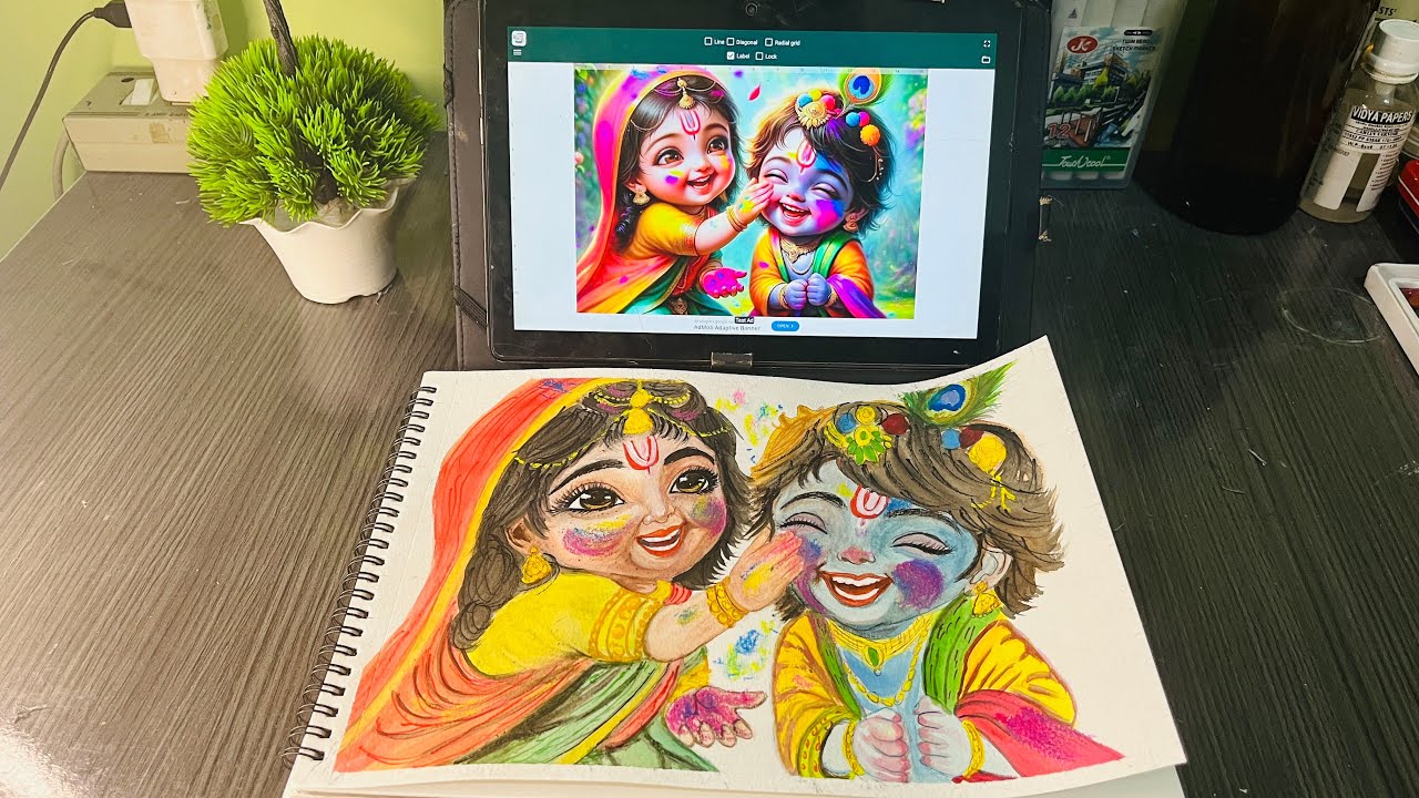 How to colour Krishna ji step by step final part🥰#viralvideo #youtubevideo #lord #krishna #holi #art