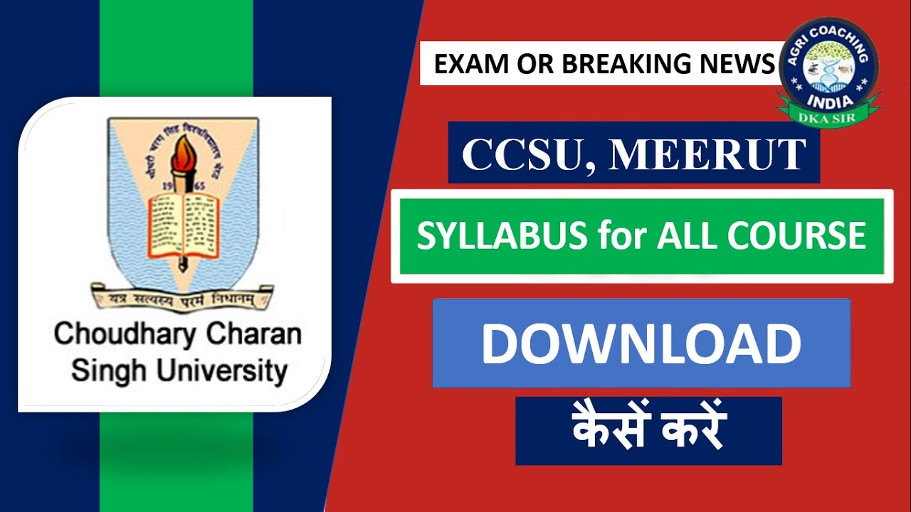 How to download Syllabus from CCSU, Meerut-2024