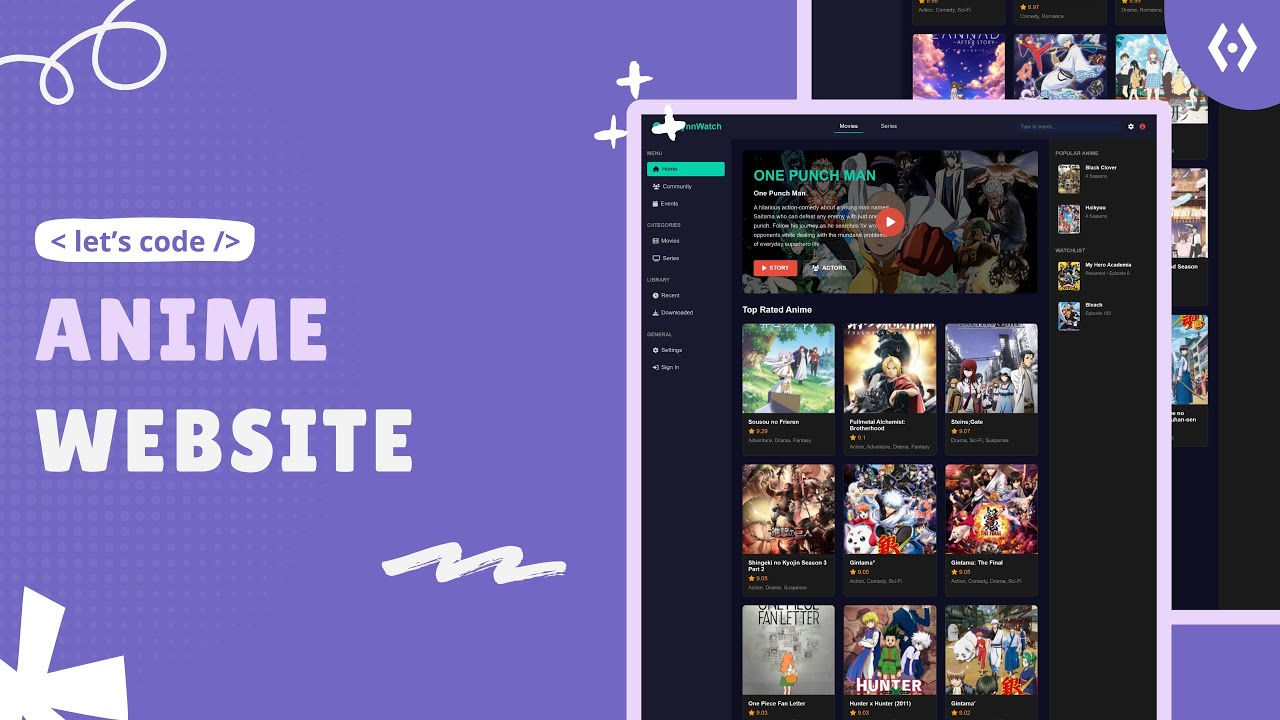 Build an Anime Streaming Website | HTML CSS JavaScript Project for Beginners 2025