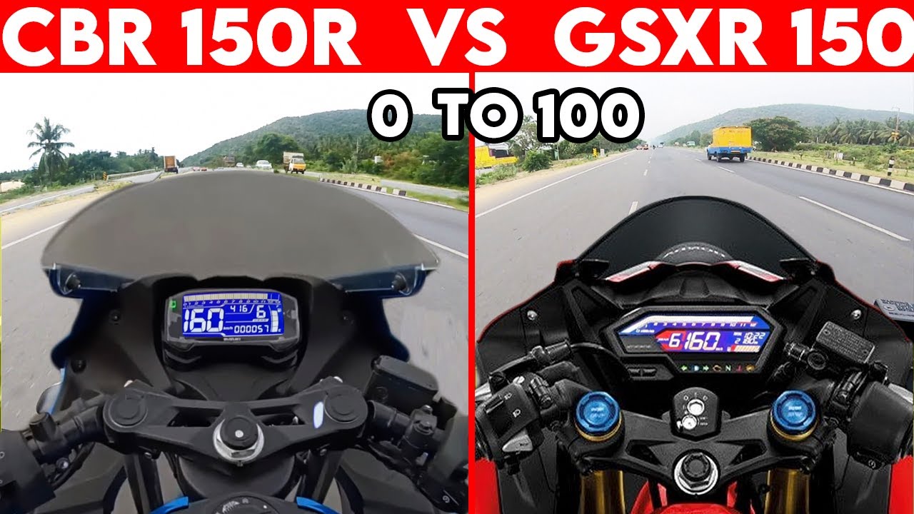 Honda CBR 150R VS GSXR 150 | 0 TO 100 | TOPSPEED BATTLE
