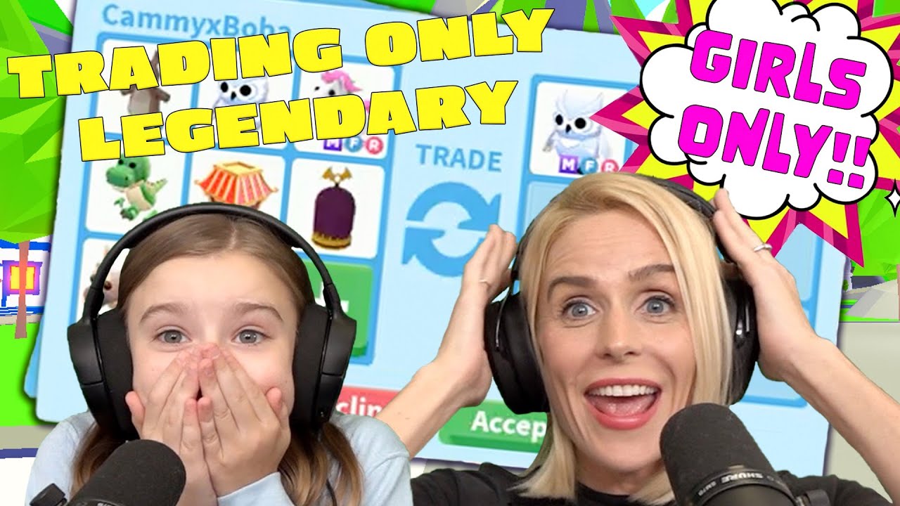 *GIRLS ONLY TRADE CHALLENGE!!* Cammy and Lizzy Trading Only Legendaries in Roblox Adopt Me!