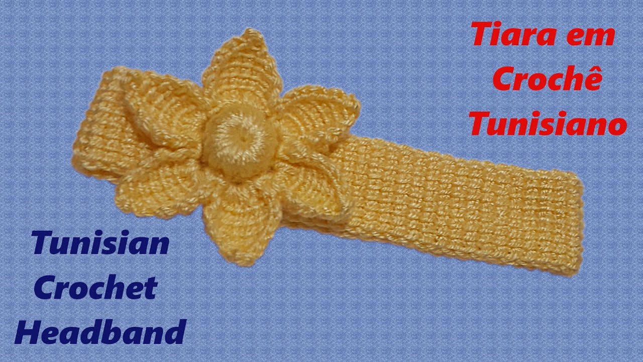 Tiara em Crochê Tunisiano / Faixa de Crochê para Bebê / Tunisian Crochet Headband / Baby Headband
