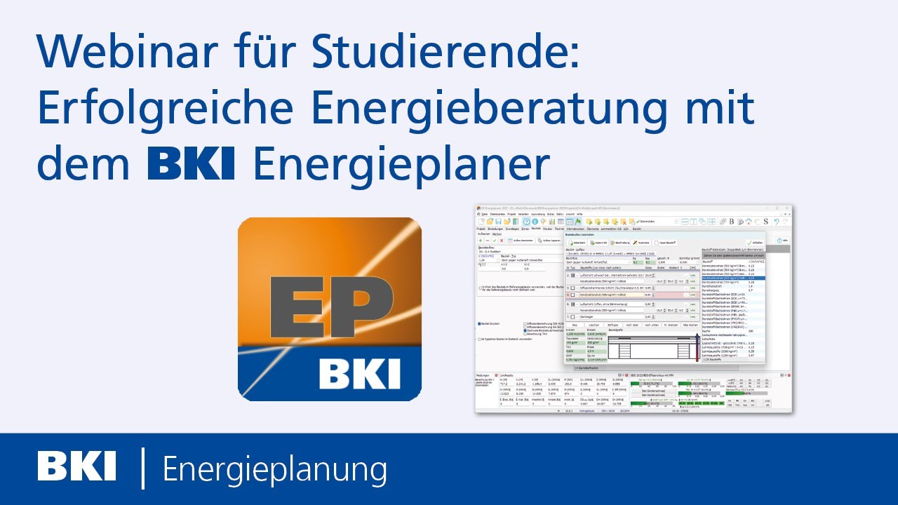 Erfolgreiche Energieberatung mit dem BKI Energieplaner &ndash; Webinar f&uuml;r Studierende