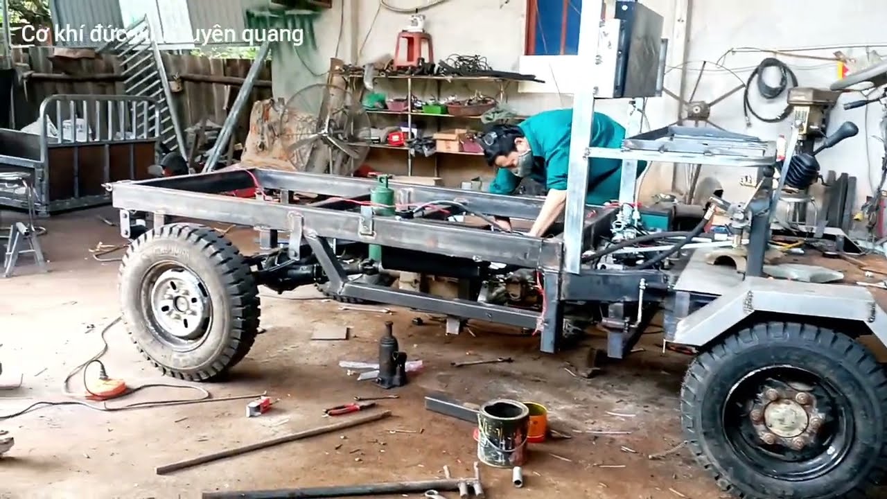 chế xe bốn bánh chở hàng giá rẻ cho anh em chờ rác 0858815456