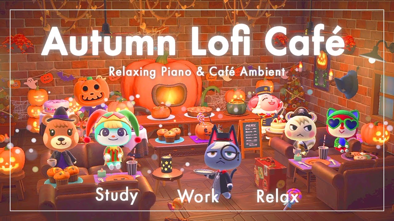 【あつ森BGM】Autumn Lofi Café｜大人なハロウィン｜ピアノと環境音｜作業・勉強・リラックス・睡眠用BGM