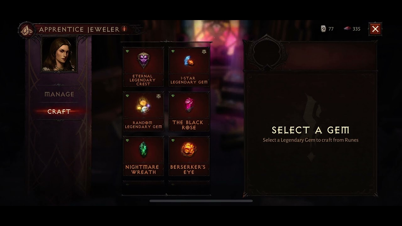 Crafting Legendary Gem Random 1 Star to 5 Stars #3⭐️ Diablo Immortal