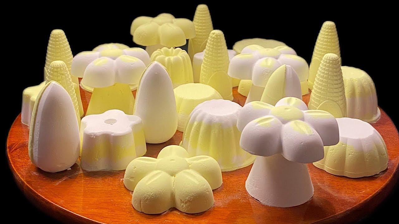 yellow shapes set 🌼 | asmr Baking Soda