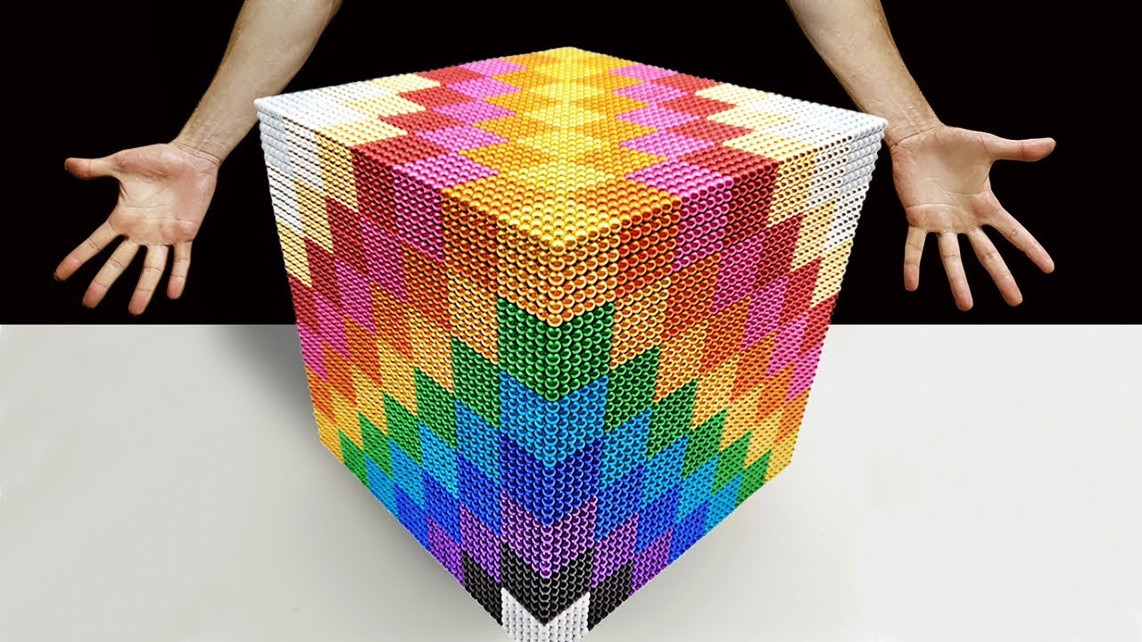 ASMR ⭐ DIY How To Make Giant Rainbow Cube with 50 000 Magnetic Balls ⭐ Satisfying