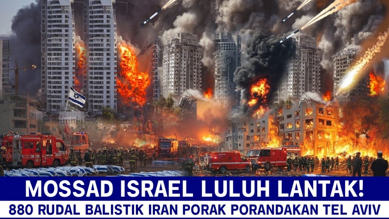 BARU SAJA TERJADI MOSSAD ISRAEL LULUH LANTAK, 880 RUDAL BALISTIK IRAN PORAK PORANDAKAN TEL AVIV