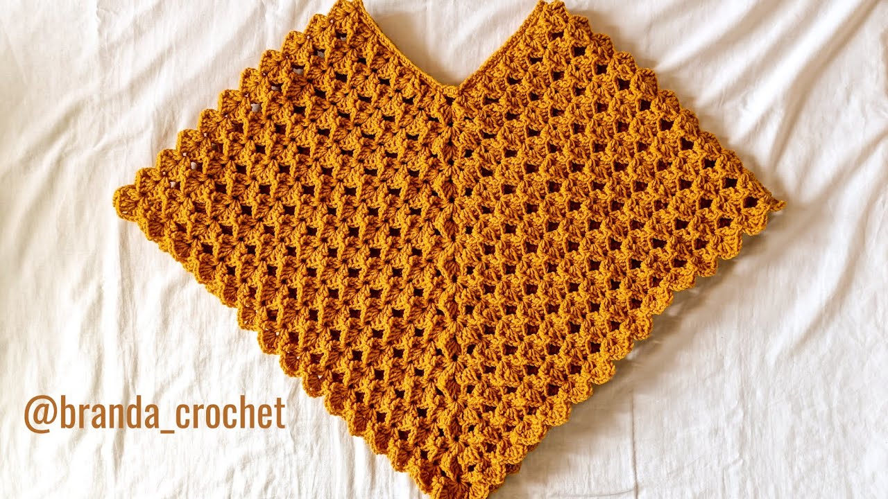 Crochet poncho || كروشيه بونشو بناتي ونسائي بغرزة مجسمه