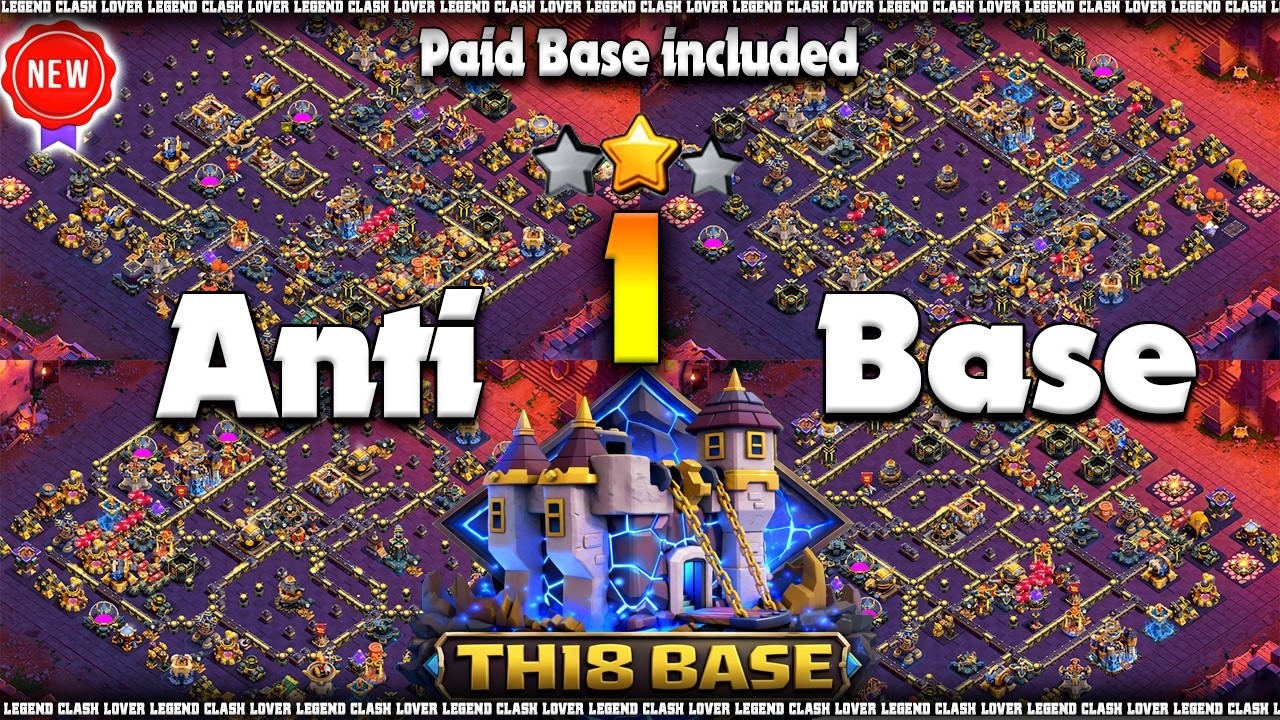 *NEW TH18 WAR* + *LEGEND* + *CWL BASE* LINKS | BEST TH18 ANTI 1 STAR DEFENCE BASES | CLASH OF CLANS