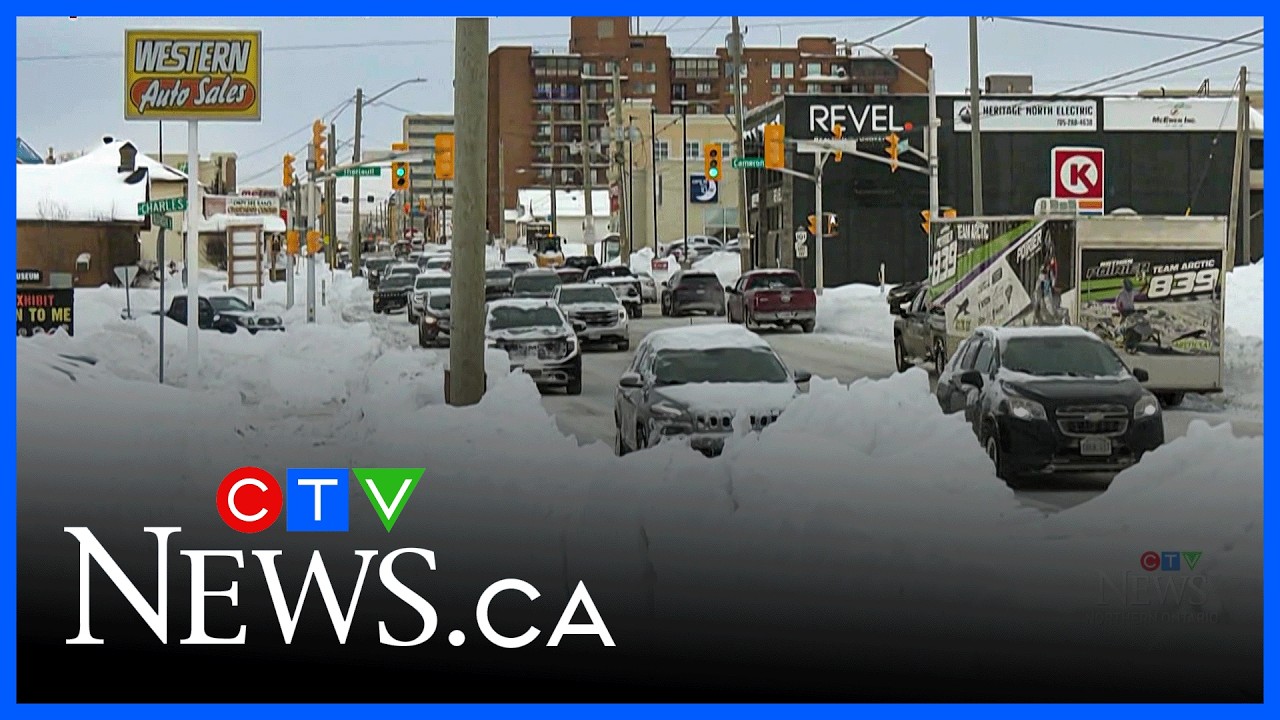 Cleanup after 60 cm snow fall taking time in Timmins