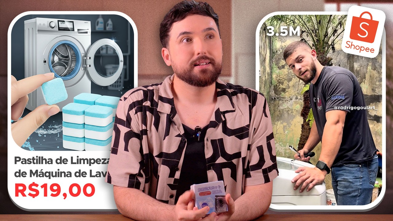 😱 COMPRAS DA SHOPEE PARA LAVANDERIA | Pastilha de Limpeza de Máquina de Lavar, Cesto de Roupas e +