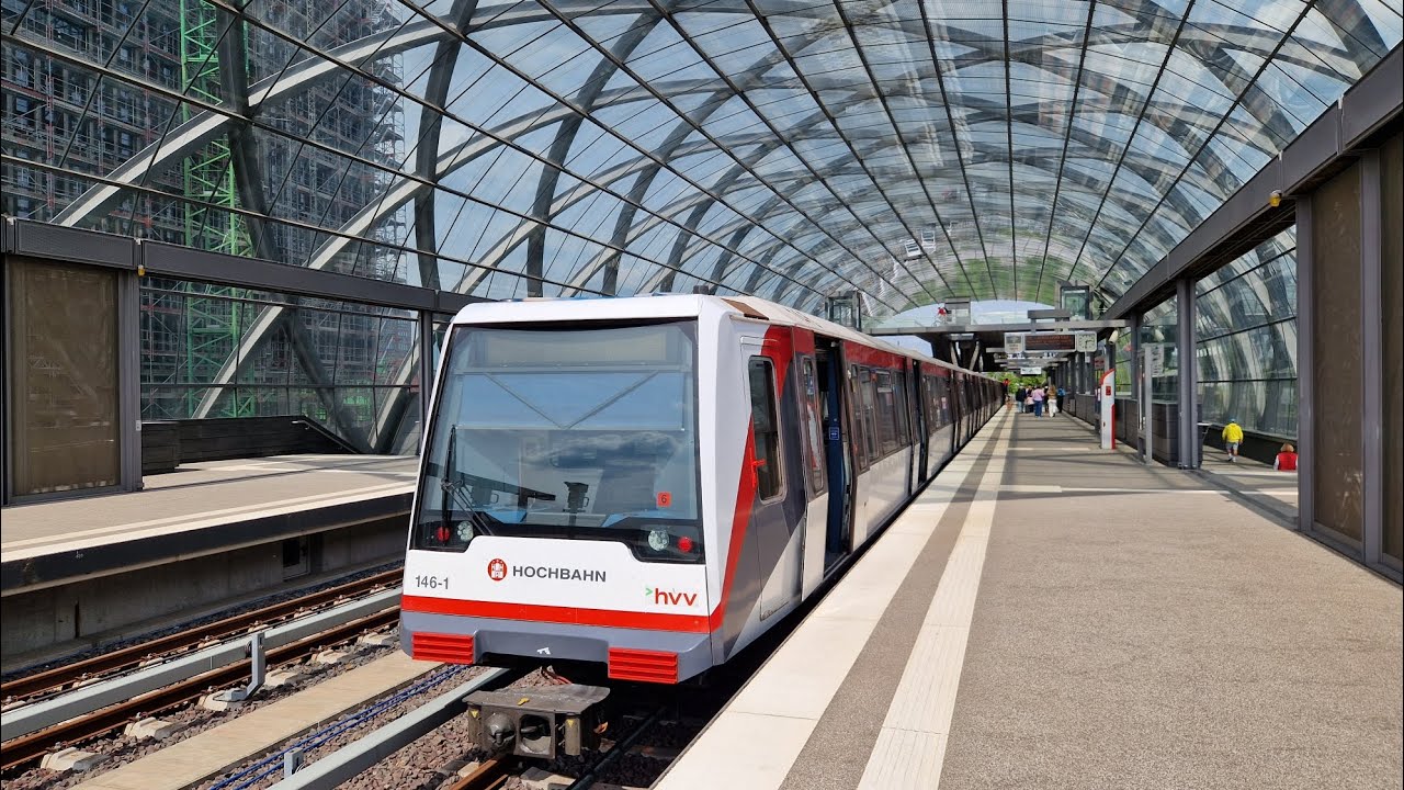 U-Bahn Hamburg | Mitfahrt in der kompletten U2/U4 von Horner Rennbahn bis Elbbrücken im DT4.26 146-1