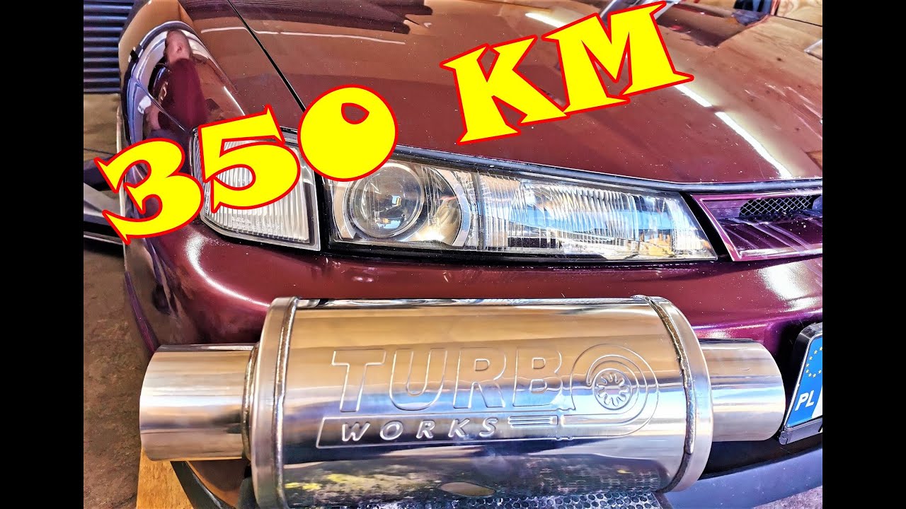 Montaż tłumika przelotowego Turbo Works Nissan 200SX S14 S14A 240SX TURBO GARET  GT2871R SILVIA