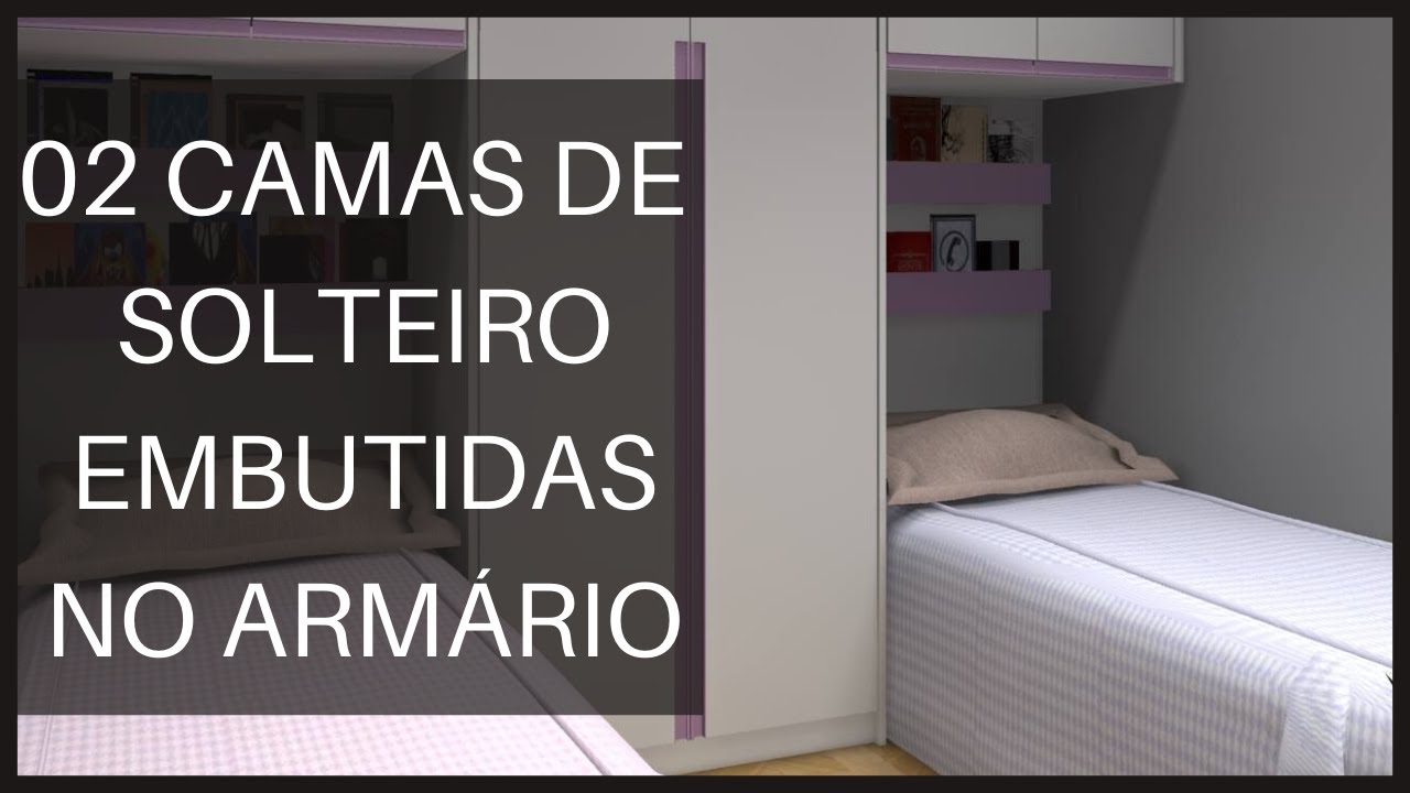 GUARDA ROUPA COM 02 CAMAS DE SOLTEIRO EMBUTIDAS