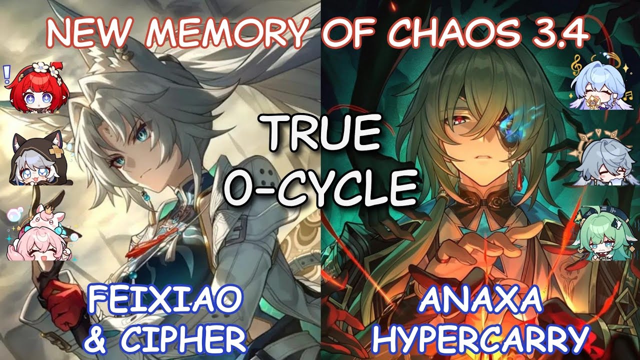 (TRUE 0 Cycle) E0S1 Feixiao x Cipher & E1S1 Anaxa Hypercarry - NEW MOC 3.4 - Honkai: Star Rail