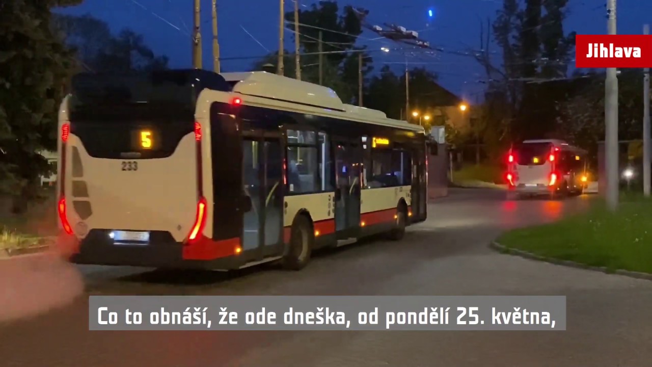 Ranní rozjezd vozidel MHD Jihlava
