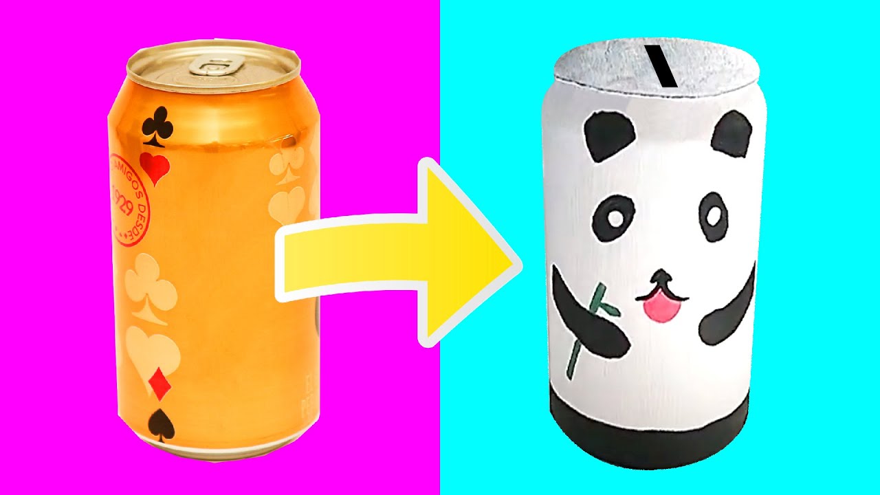 MANUALIDADES PARA NIÑOS 🐼 Alcancías recicladas FÁCILES DE HACER ♻️ Manualidades con reciclaje PANDA