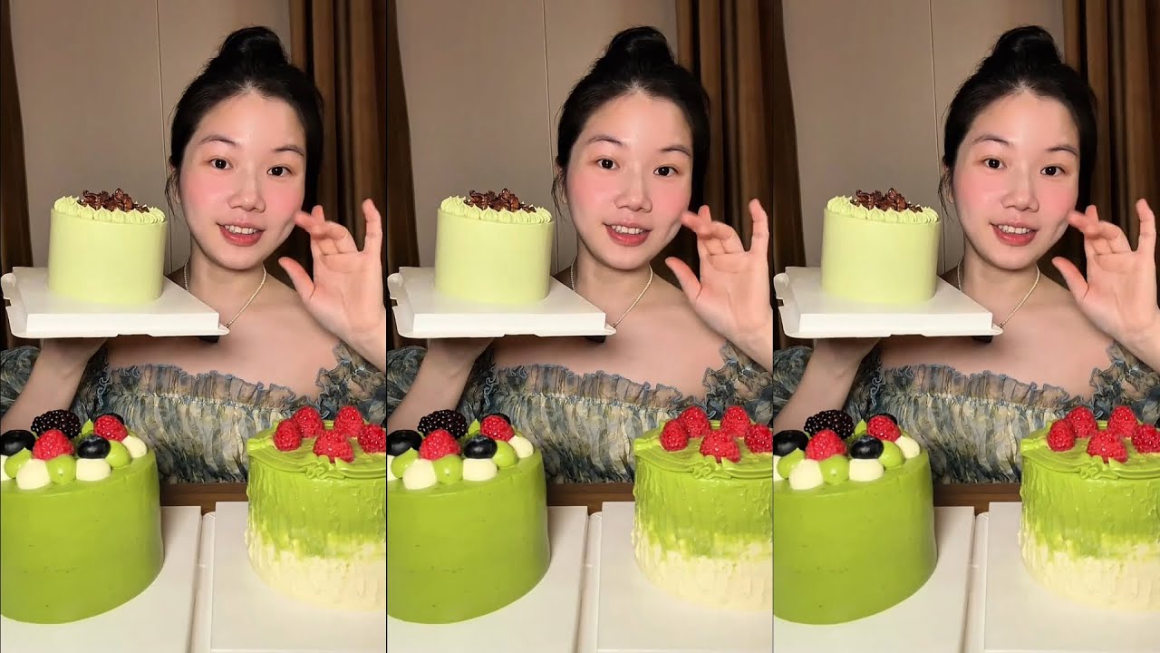 💚Melty & Creamy Matcha Cream Crepes Cake  🎂 Eating Show *말차 크레이프케이크 먹방