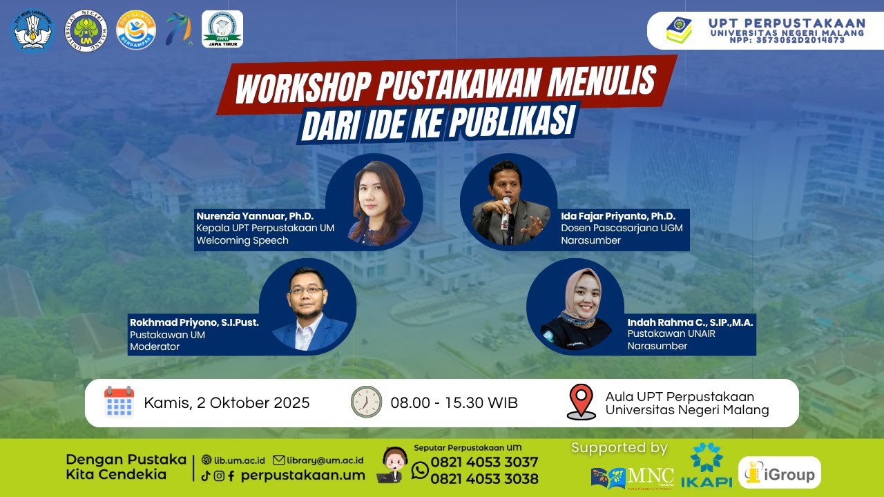 🔴[LIVE] Workshop Pustakawan Menulis: Dari Ide ke Publikasi - Sesi Siang