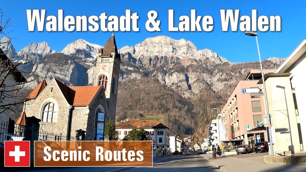 Walenstadt & Mystic Lake Walen (4K) - Driving on Scenic Routes Switzerland 🇨🇭