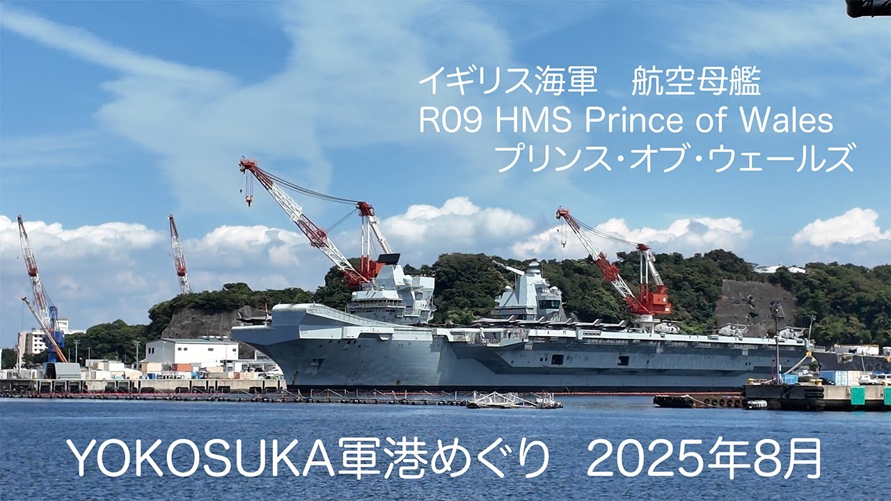 横須賀軍港めぐり 2025年8月 イギリスからプリンス・オブ・ウェールズがやって来た。