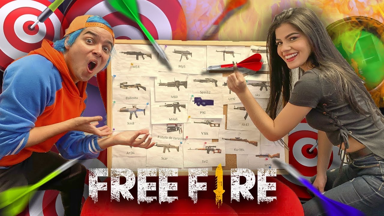 MI EX NOVIA LANZA DARDOS A UN MAPA Y JUGAMOS FREE FIRE CON EL ARMA QUE CAIGA
