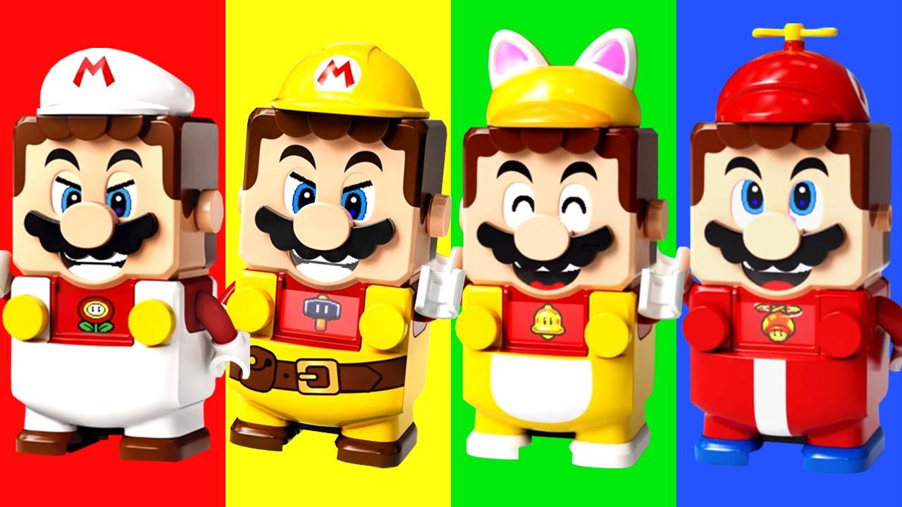 LEGO Super Mario 4 Power-Ups in Super Mario Maker 2 (LEGO vs Game Comparison)
