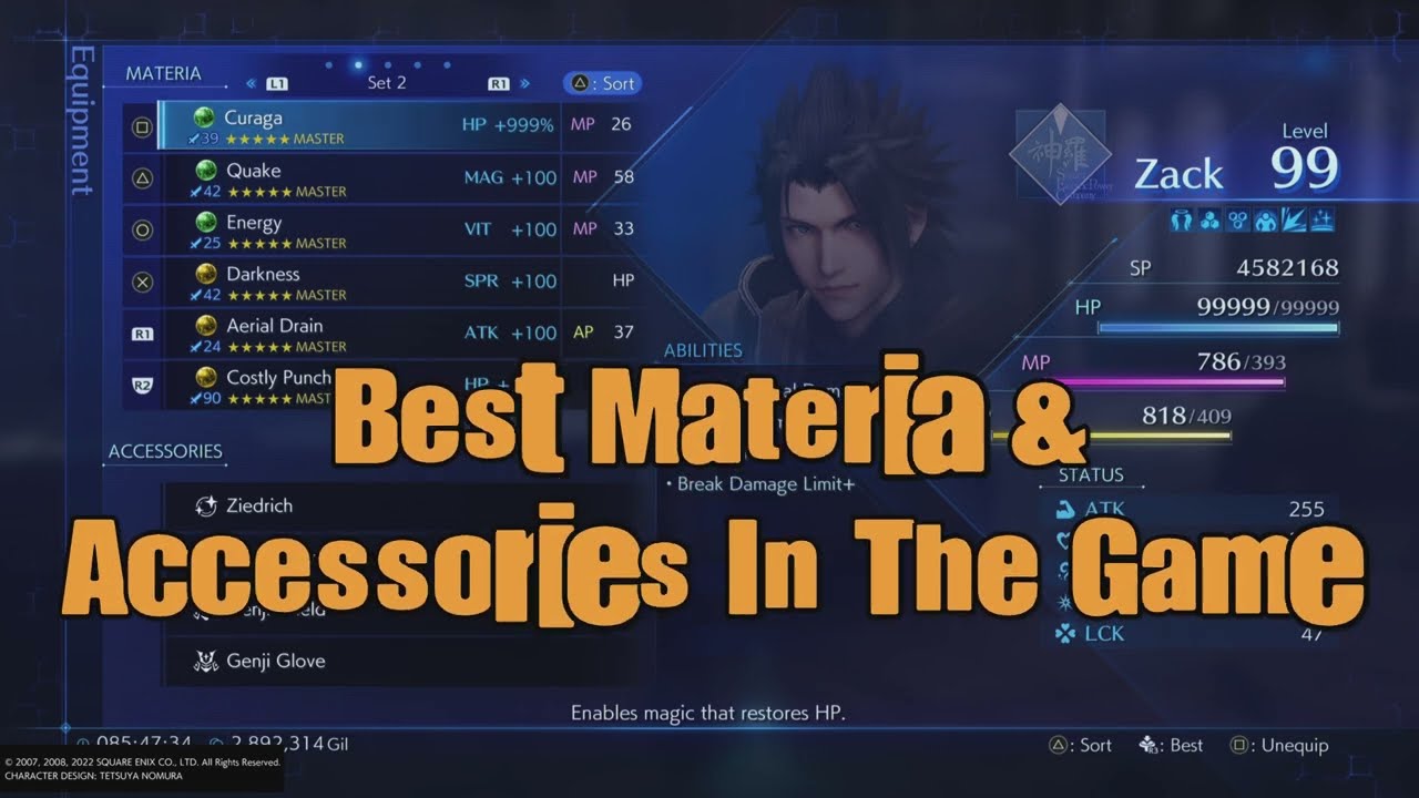 IN-DEPTH Guide | Best Materia & Accessories | Crisis Core -Final Fantasy VII- Reunion