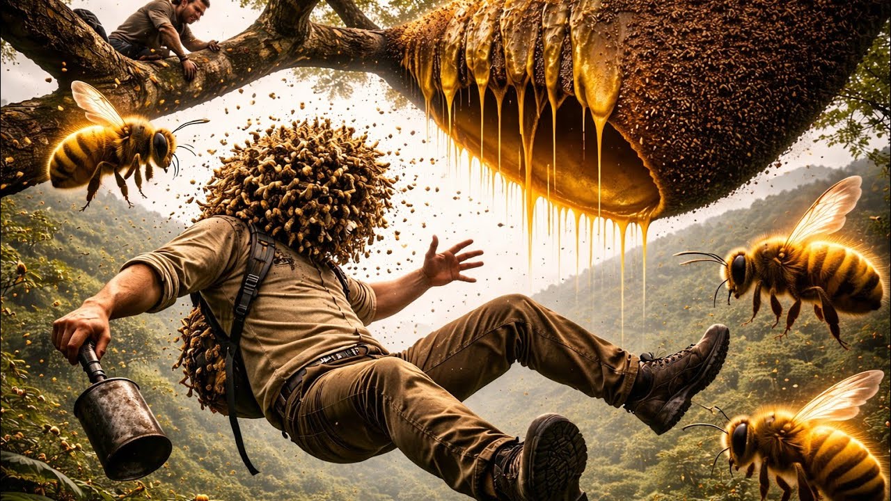 Life on the Line: Epic Battle with a Massive Wild Bee Nest.