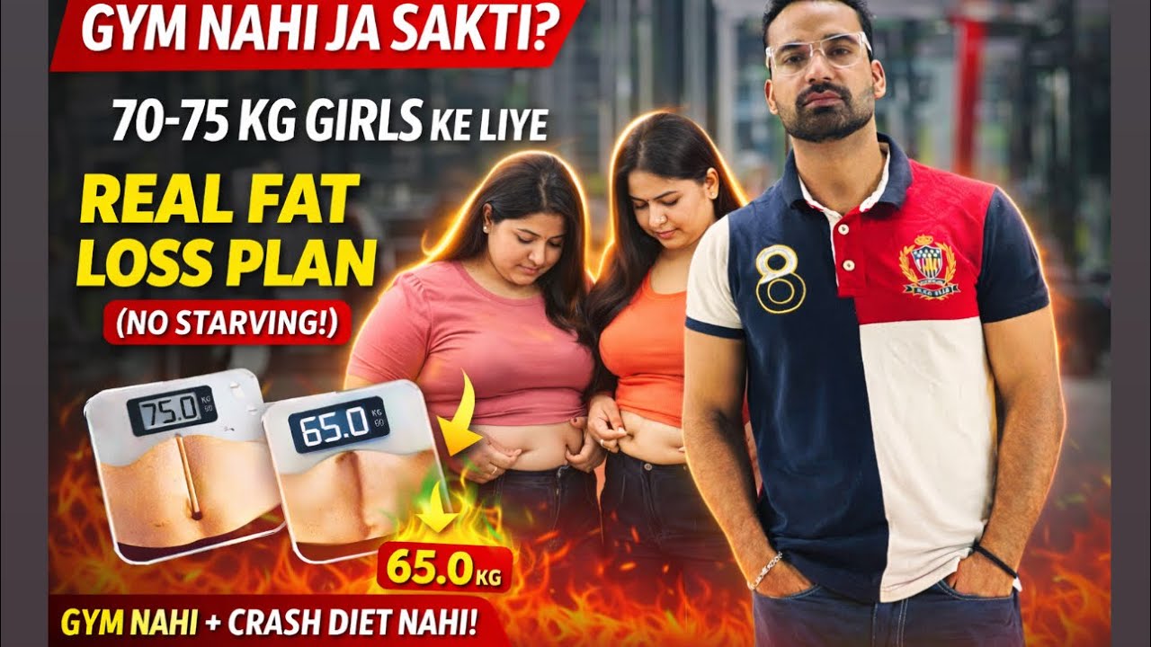 70-75 Kg Girls Fat Loss Tips | Ghar Bethe Weight Loss Without Gym | Simple Indian Diet Plan😋