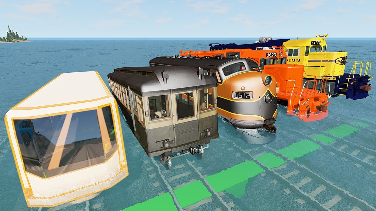 Train Water Battle - Beamng Drive