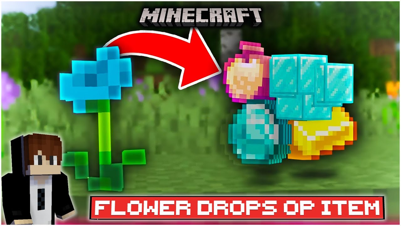 Minecraft but Flowers Drop Overpowered Items | The Music Boy
