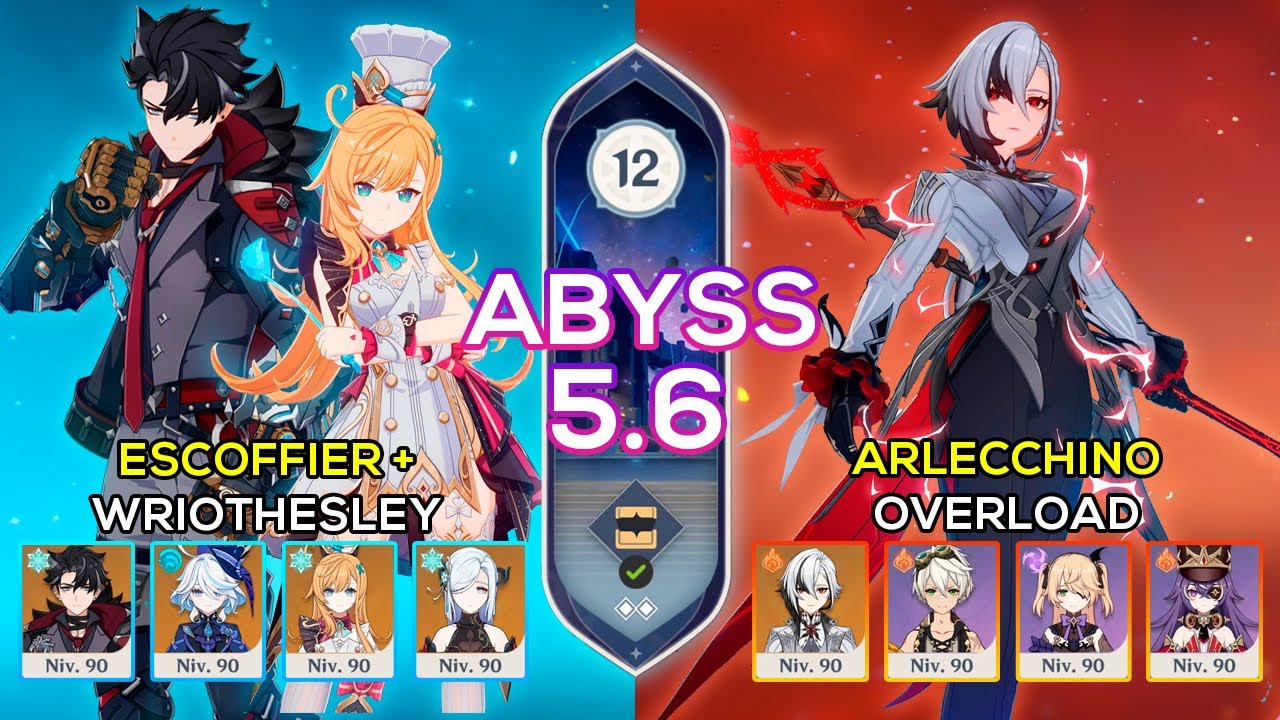 C0 Wriothesley + C0 Escoffier Freeze & C0 Arlecchino Overload | Spiral Abyss 5.6 | Genshin Impact