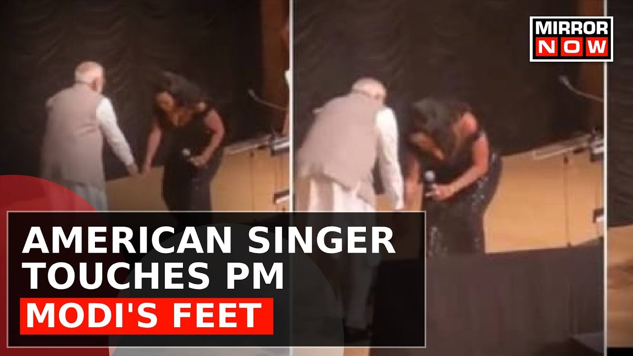 American Singer Touches PM Modi's Feet After Singing National Anthem Of India | Modi-Biden Summit